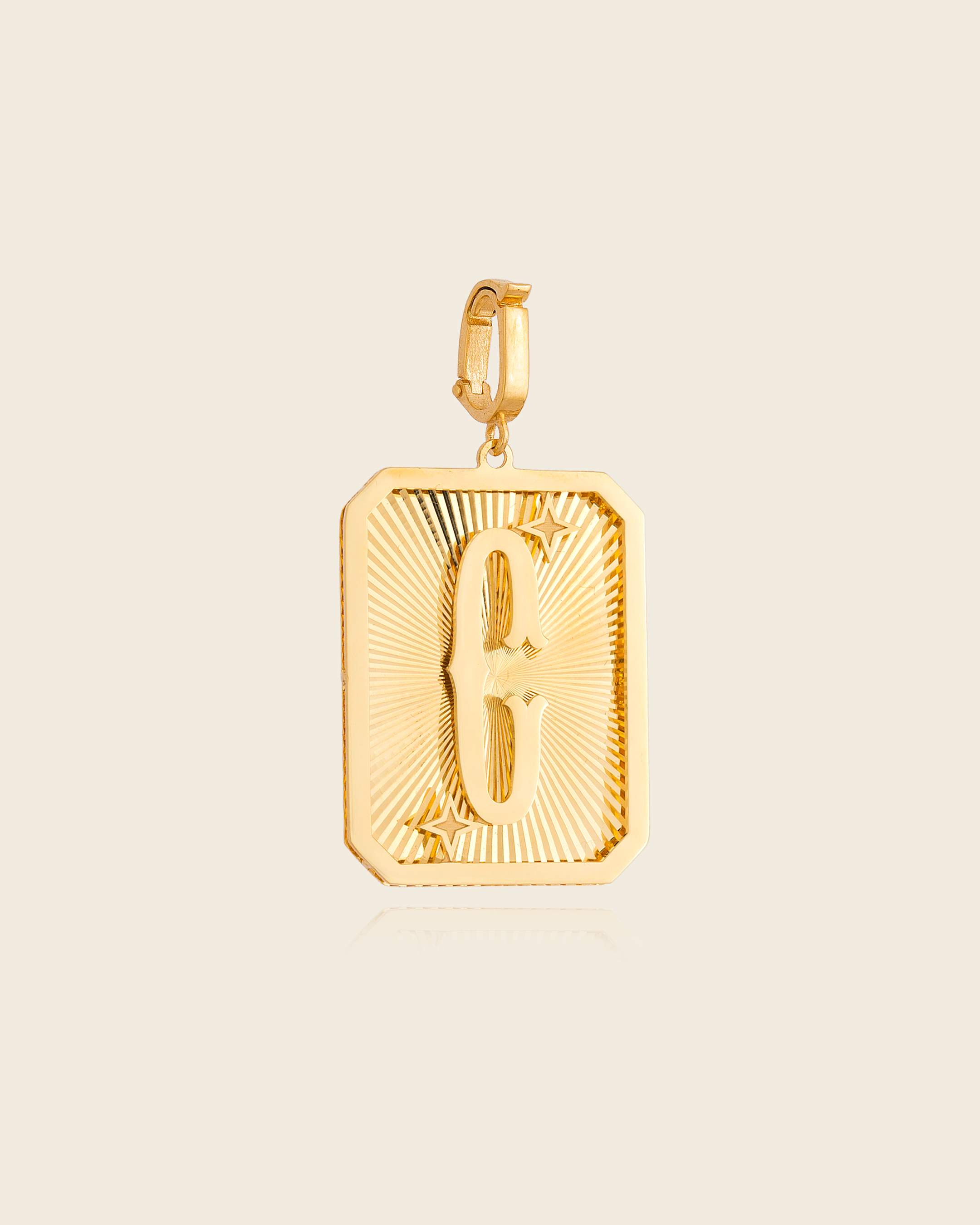 Pingente Placa Alphabet com Letra em Ouro Amarelo