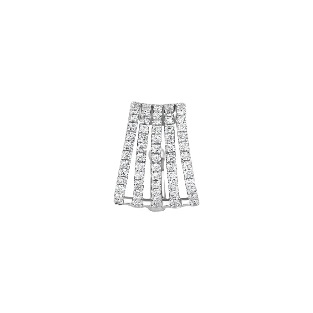 Brinco Icônico Cinco Fileiras de Diamante-JJ Diamond