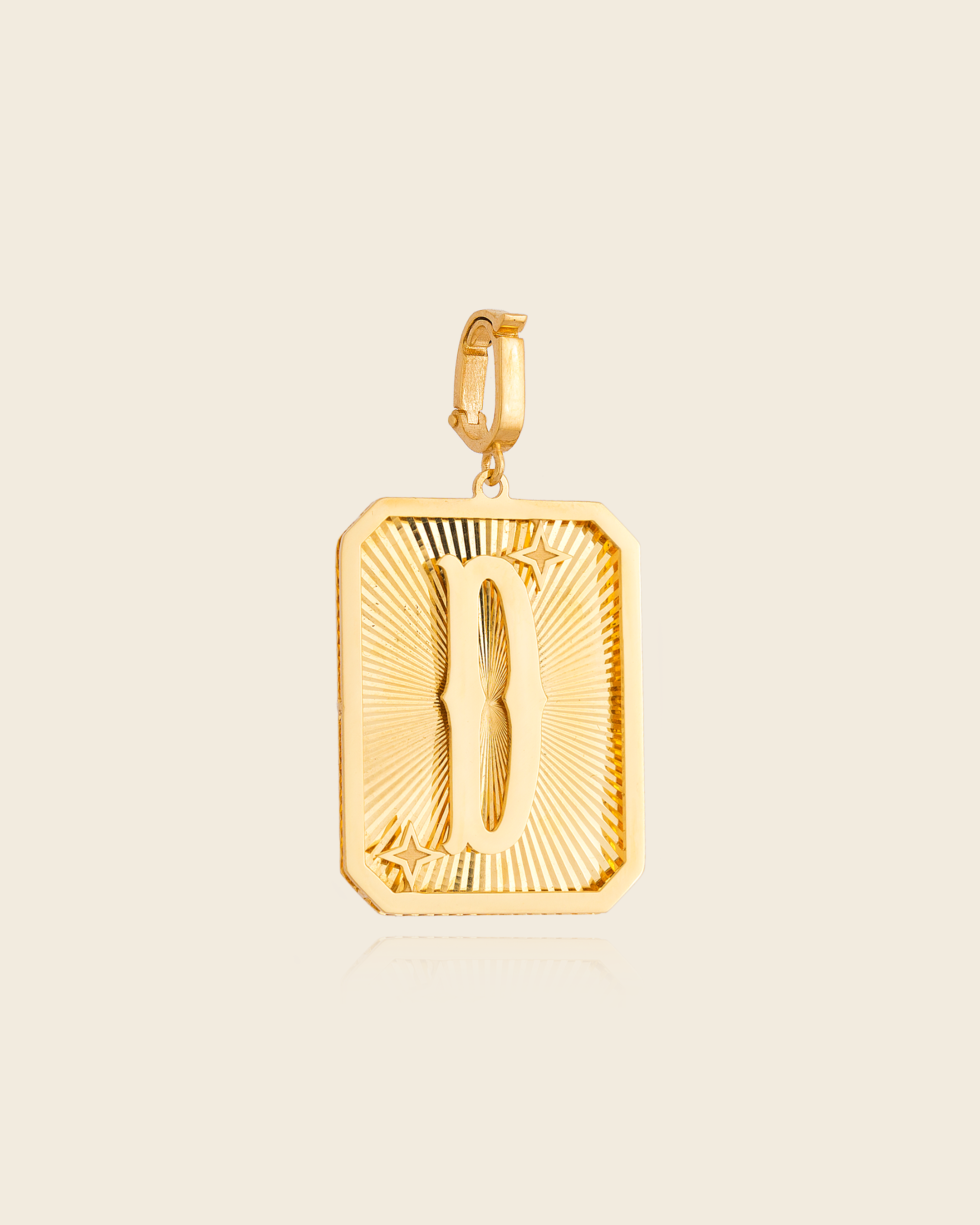 Pingente Placa Alphabet com Letra em Ouro Amarelo