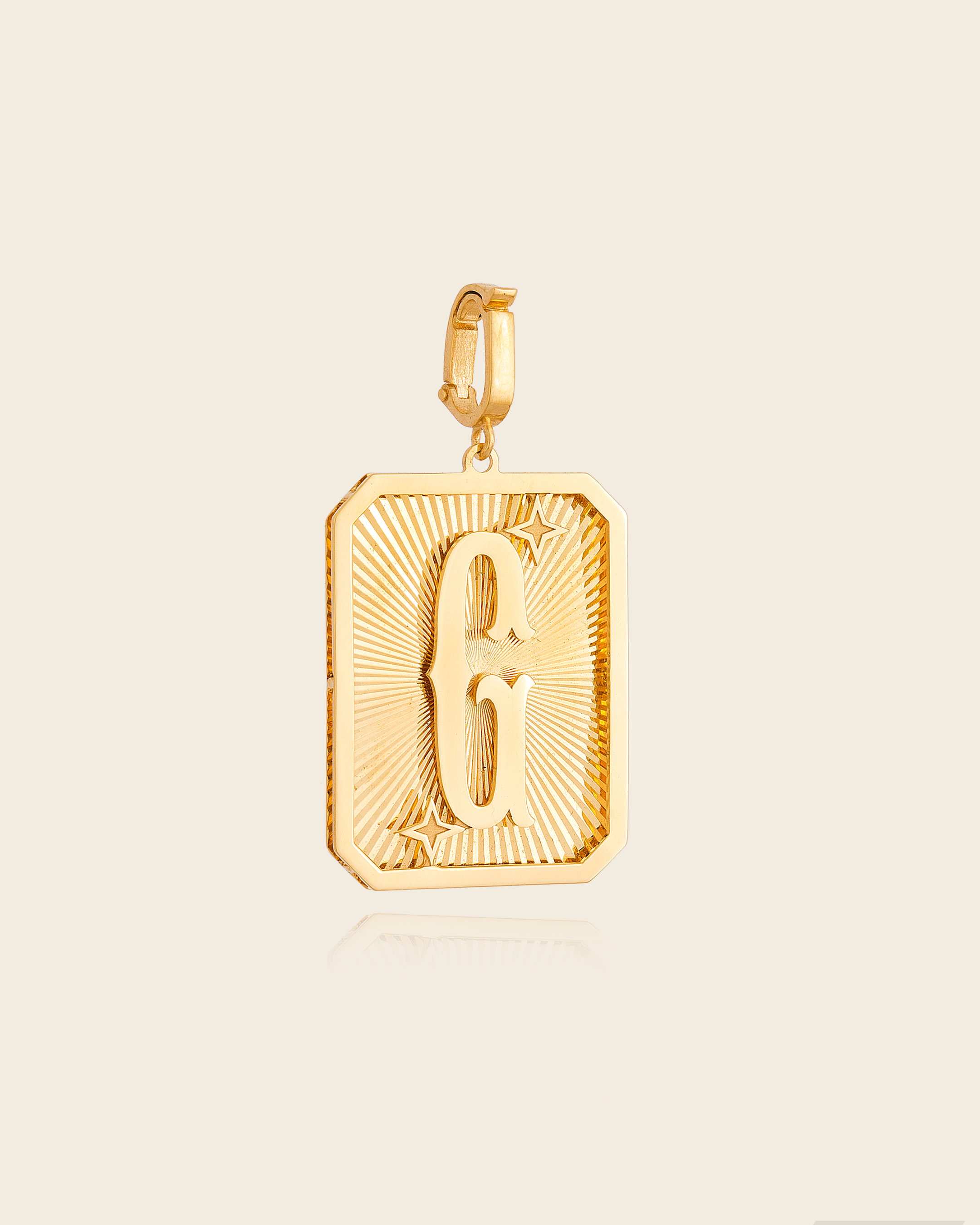 Pingente Placa Alphabet com Letra em Ouro Amarelo