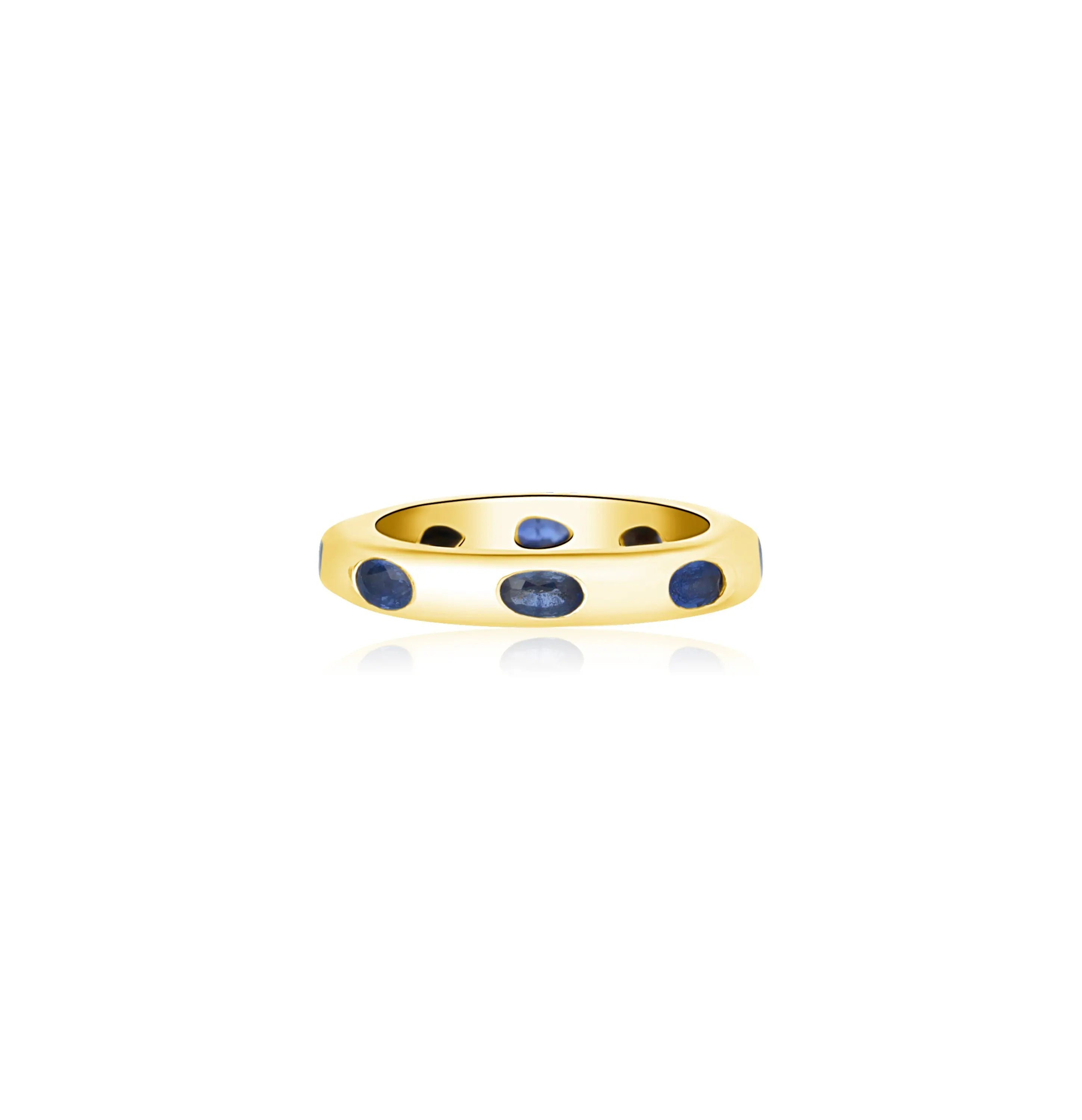 Anel Cigano de Safira Azul-JJ Diamond