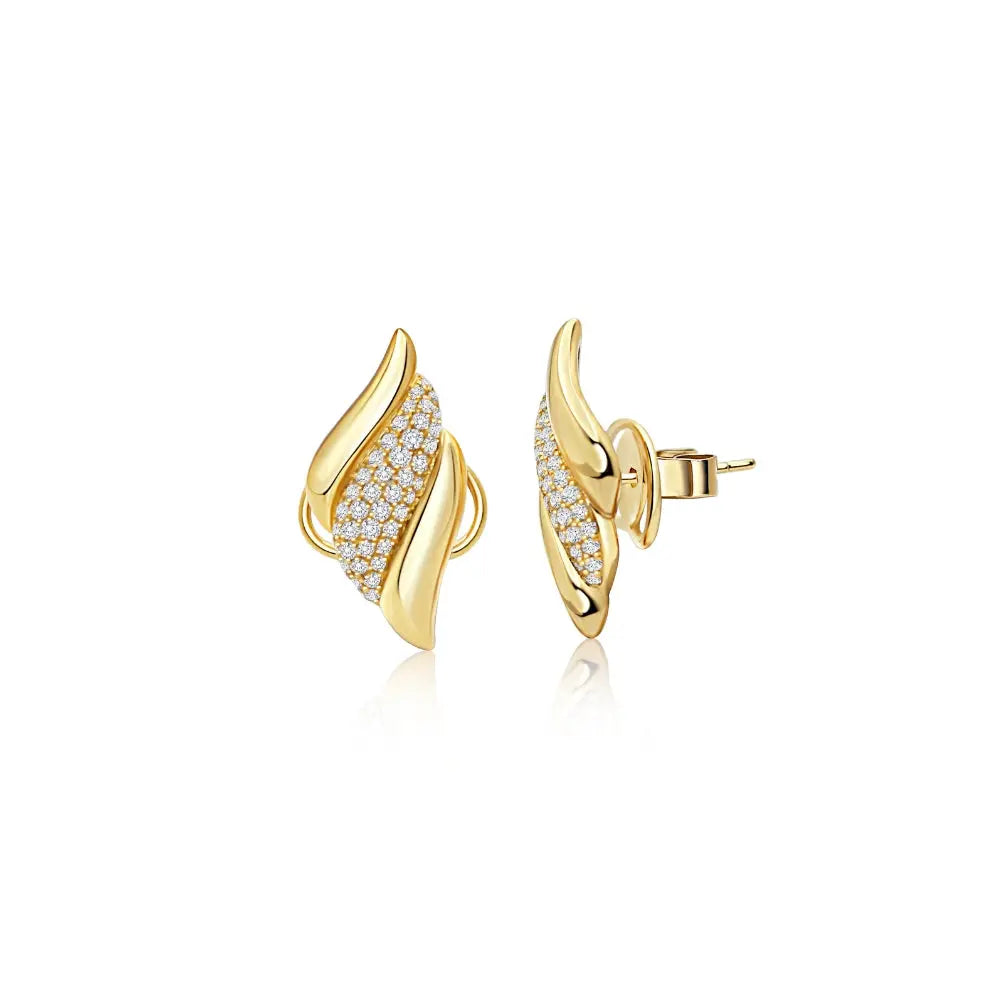 Brincos de Diamante em Ouro Amarelo-JJ Diamond