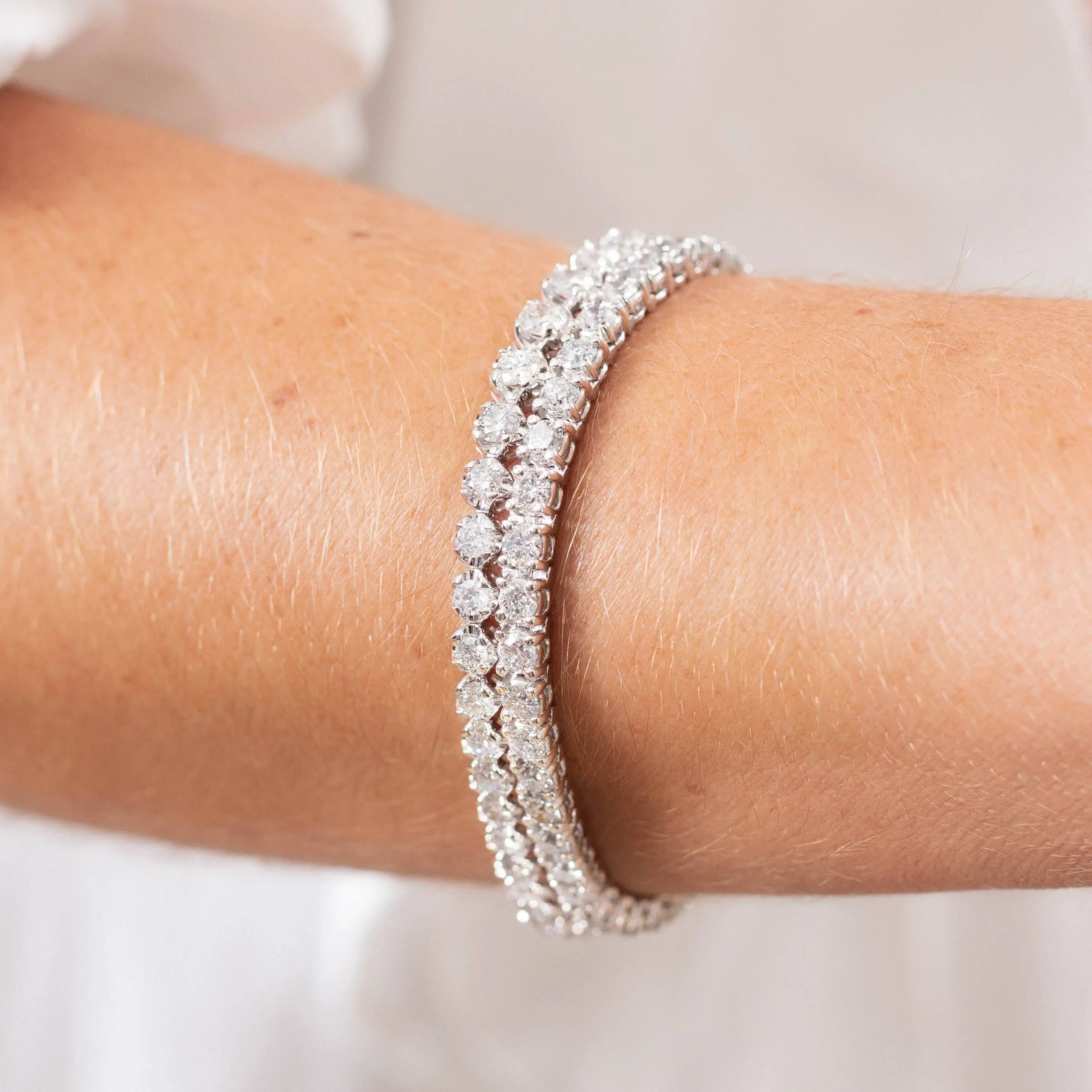 Pulseira Riviera Clássica de Diamantes-JJ Diamond