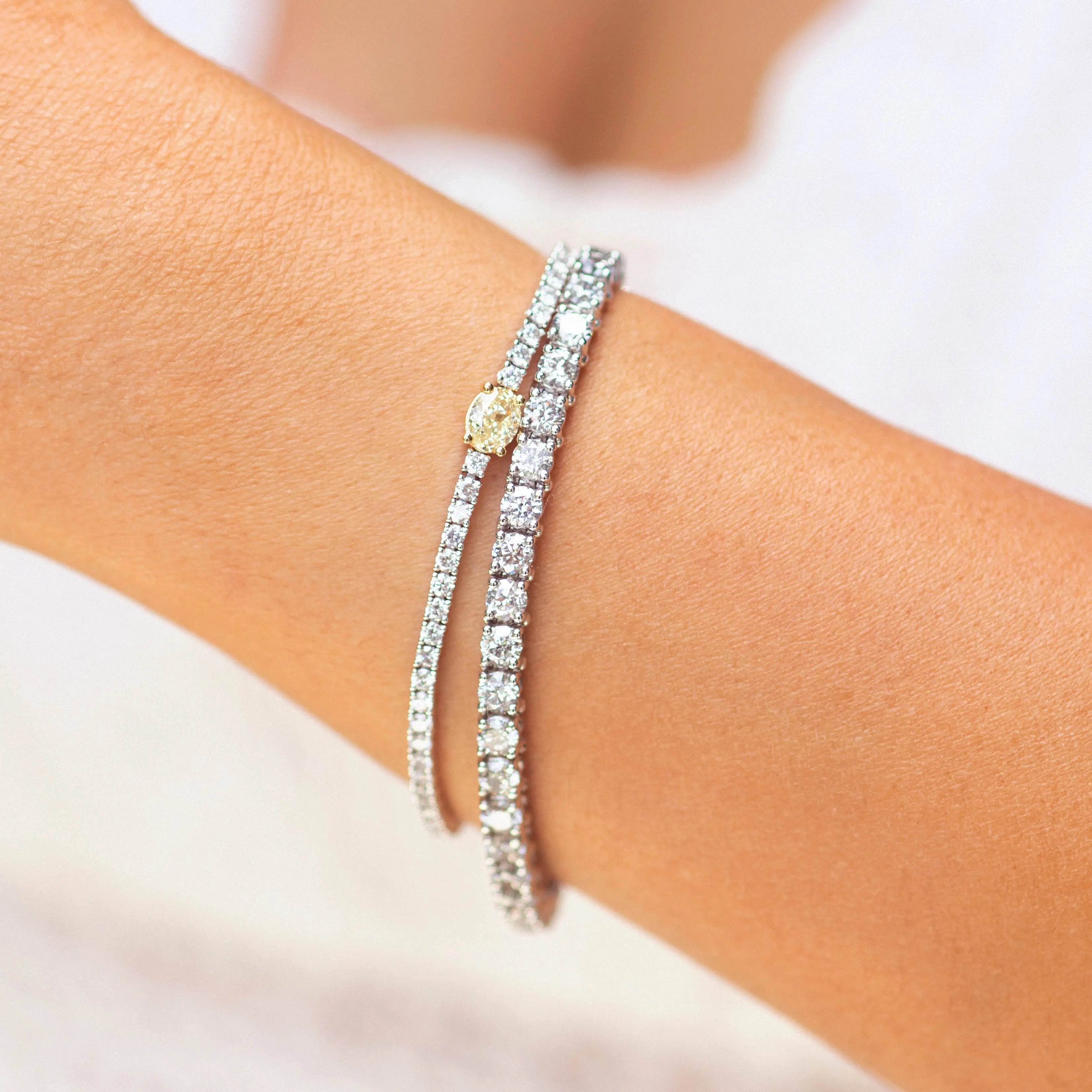 Pulseira Riviera Clássica de Diamantes-JJ Diamond