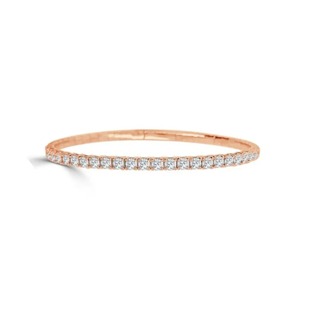 Bracelete Flexível com Diamantes em Ouro