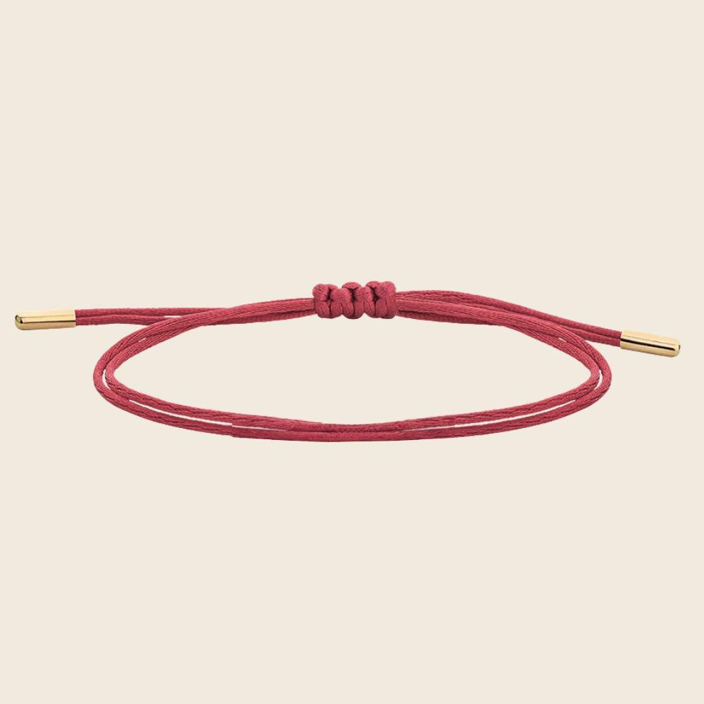Pulseira Cordão Vermelho com Ponteira em Ouro Amarelo