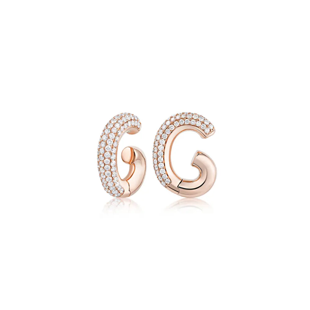 Brinco Ear Cuff de Diamante Pavê-JJ Diamond