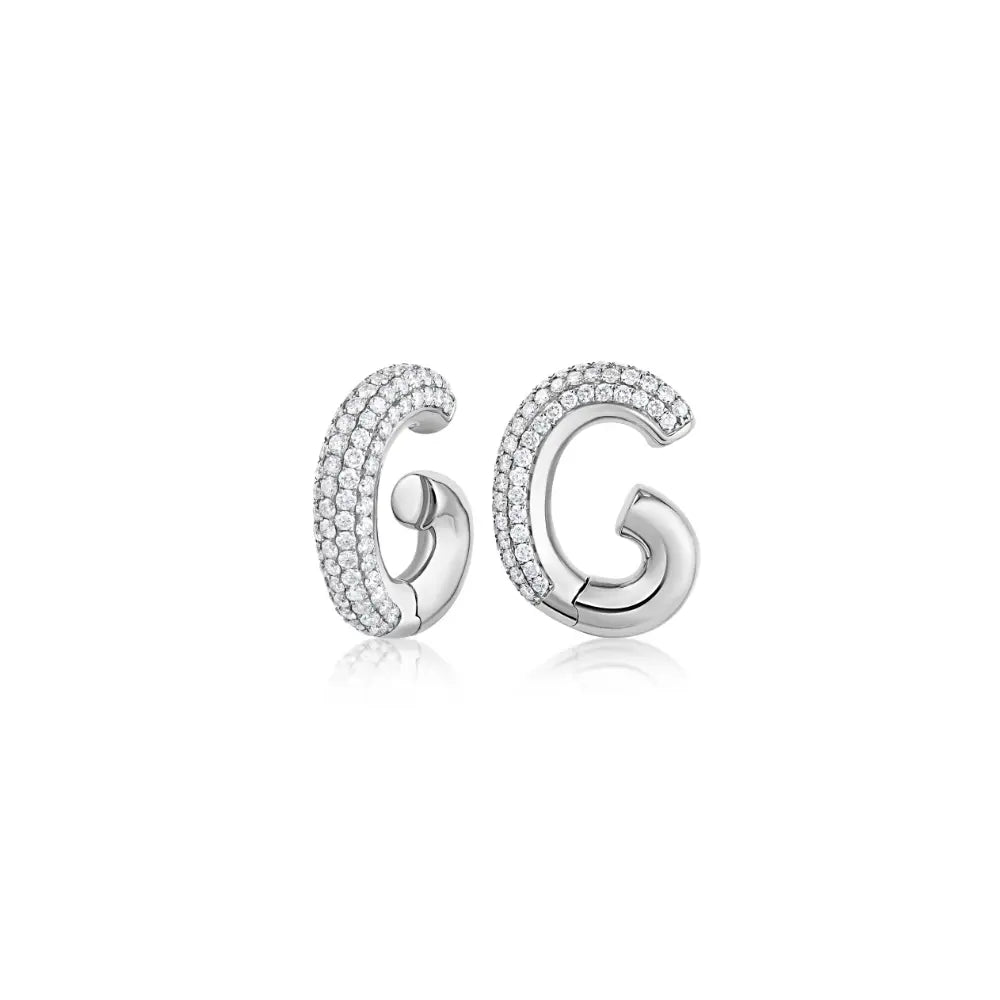 Brinco Ear Cuff de Diamante Pavê-JJ Diamond