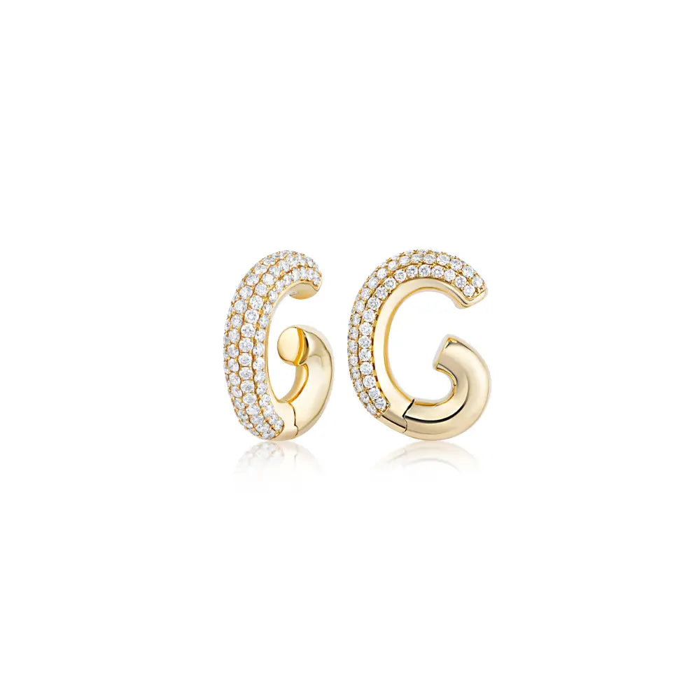 Brinco Ear Cuff de Diamante Pavê-JJ Diamond