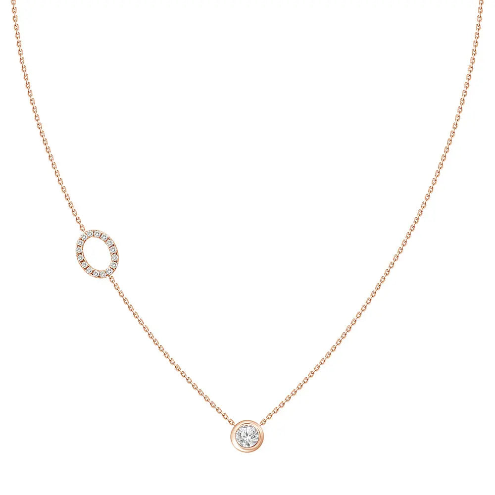 Colar com Pingente Letra de Diamante-JJ Diamond