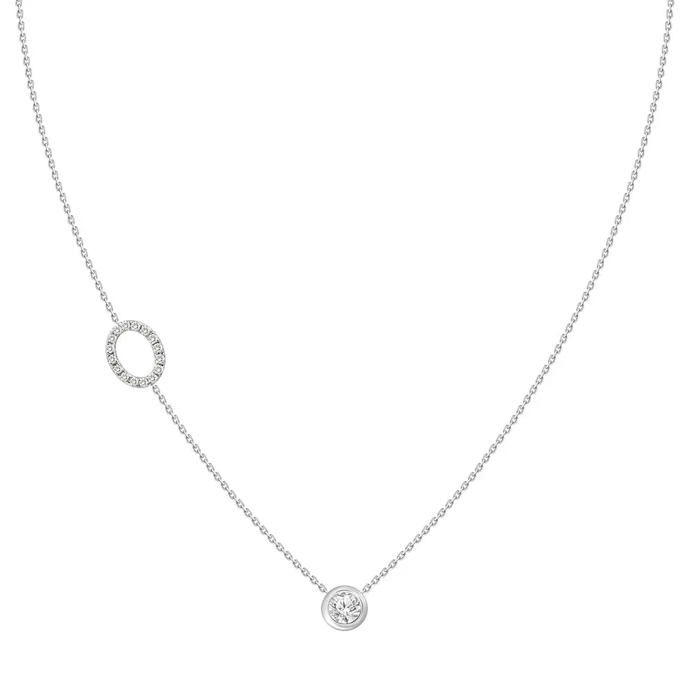 Colar com Pingente Letra de Diamante-JJ Diamond
