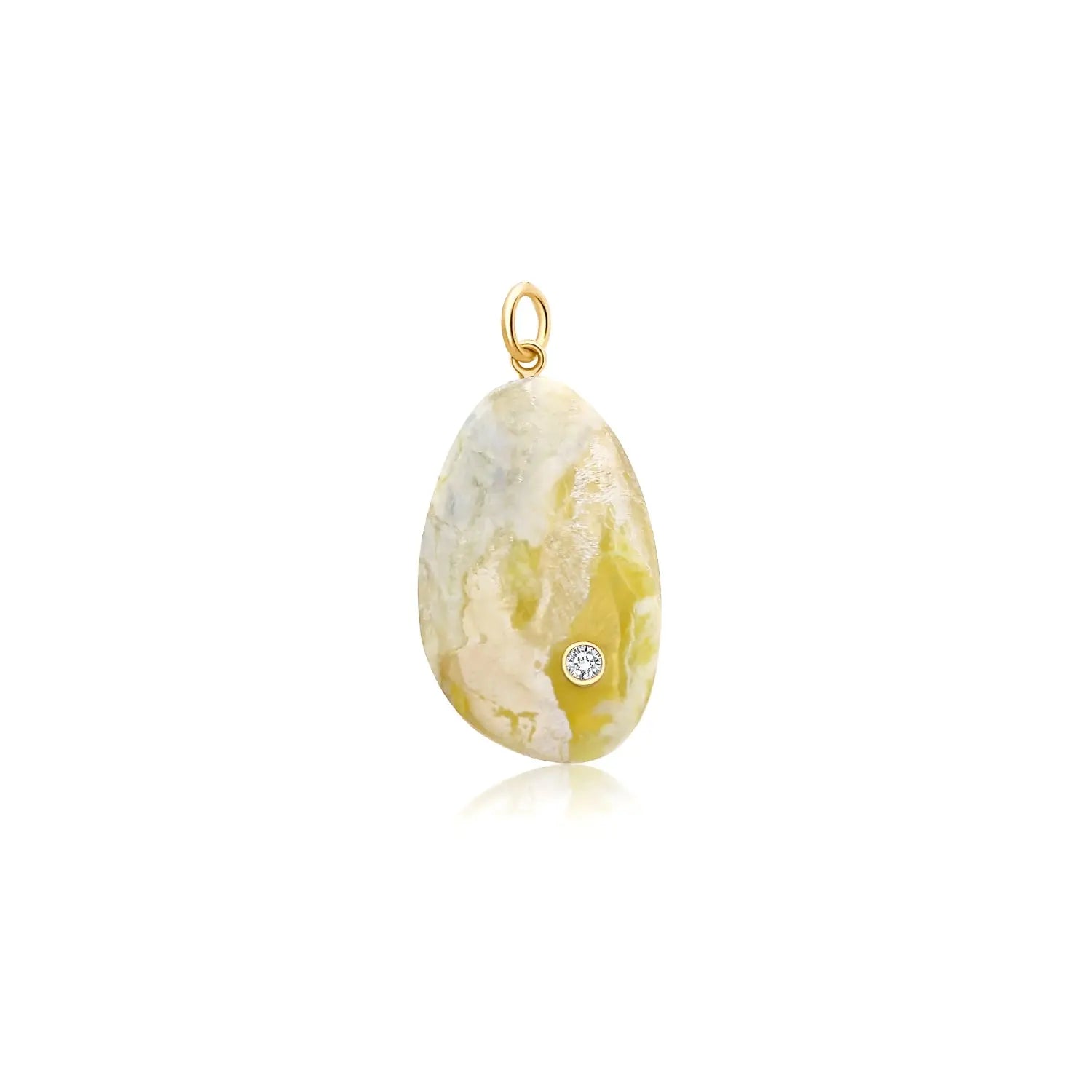 Pingente de Pedra Natural e Diamante-JJ Diamond