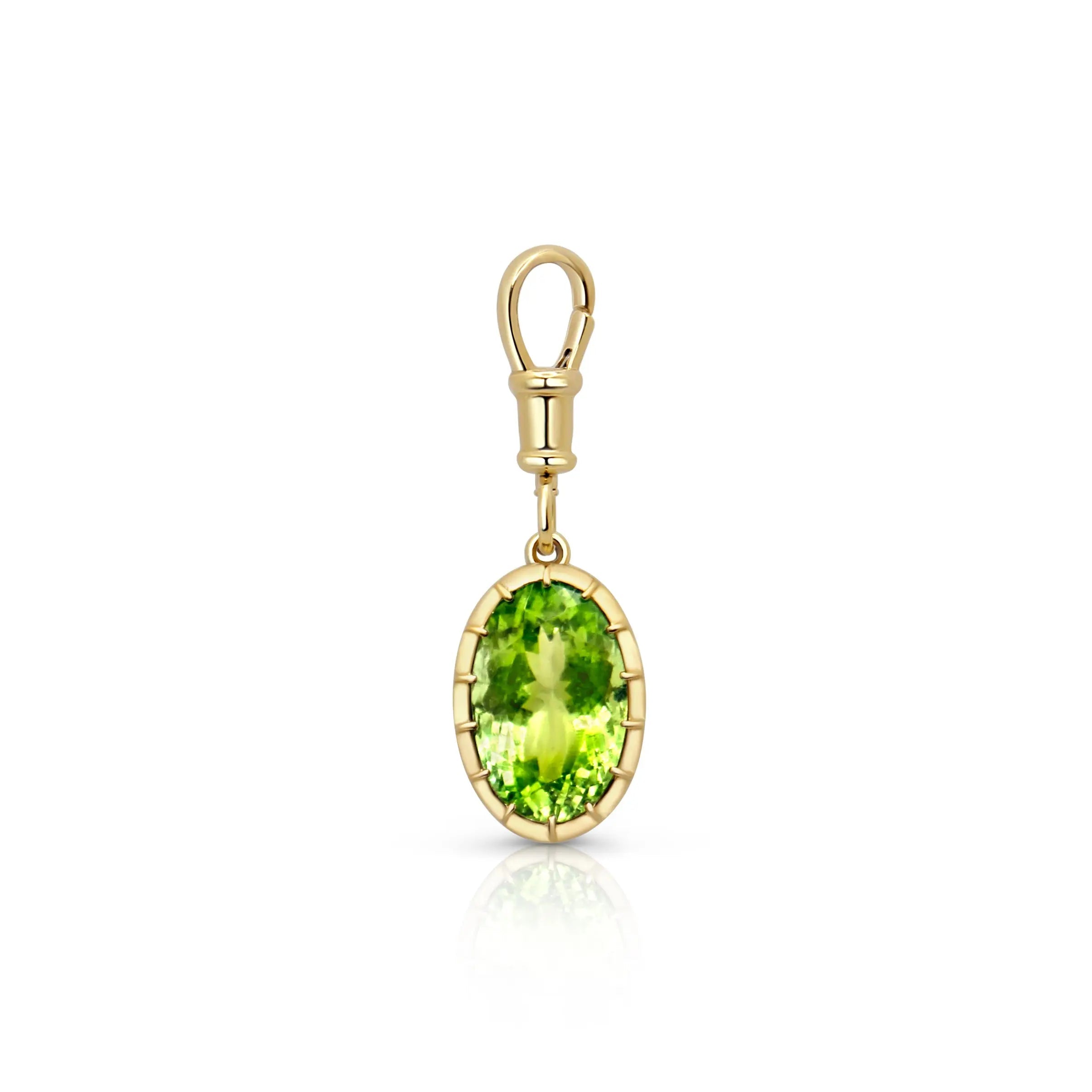  Pingente Oval de Turmalina Verde-JJ Diamond