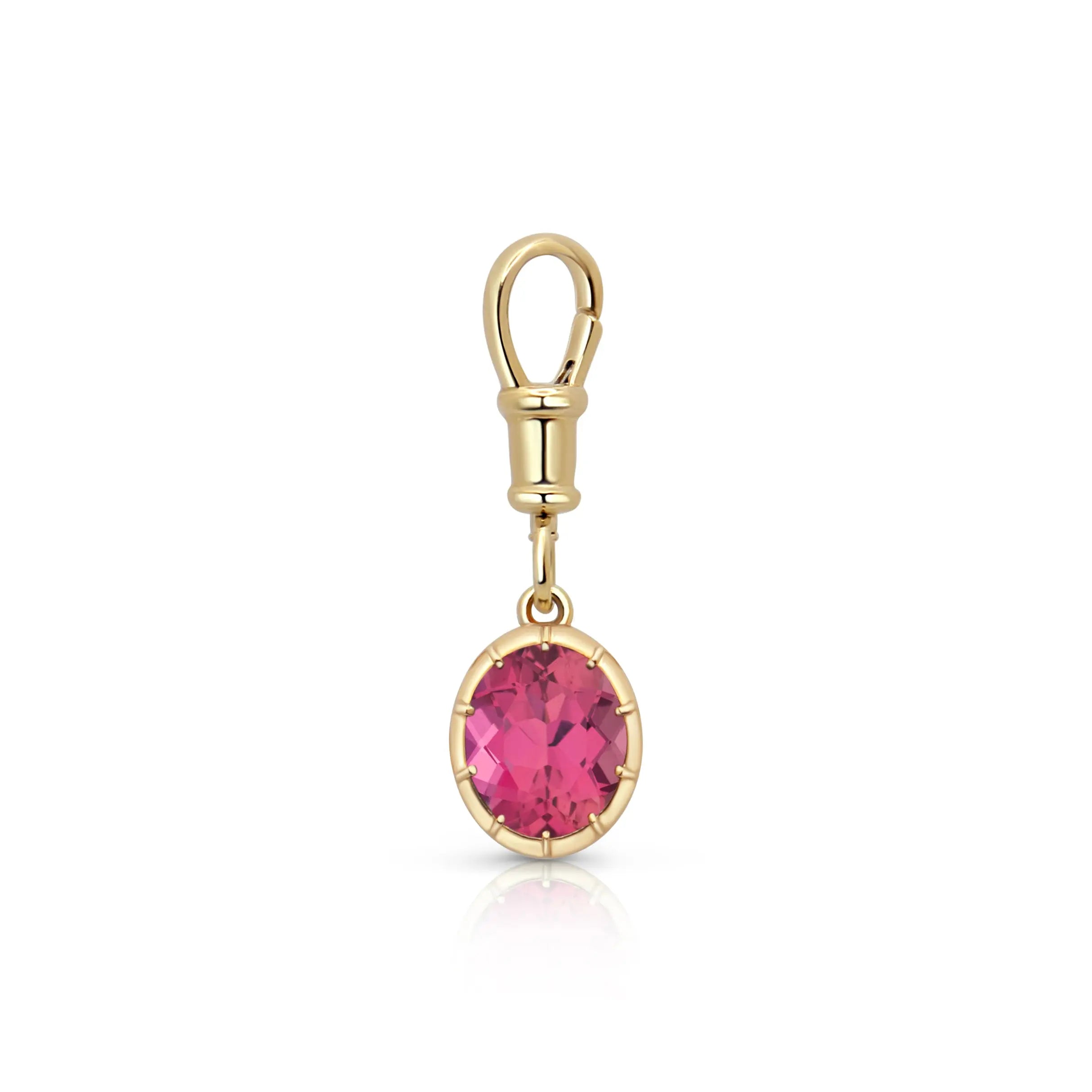  Pingente Oval de Turmalina Rosa-JJ Diamond
