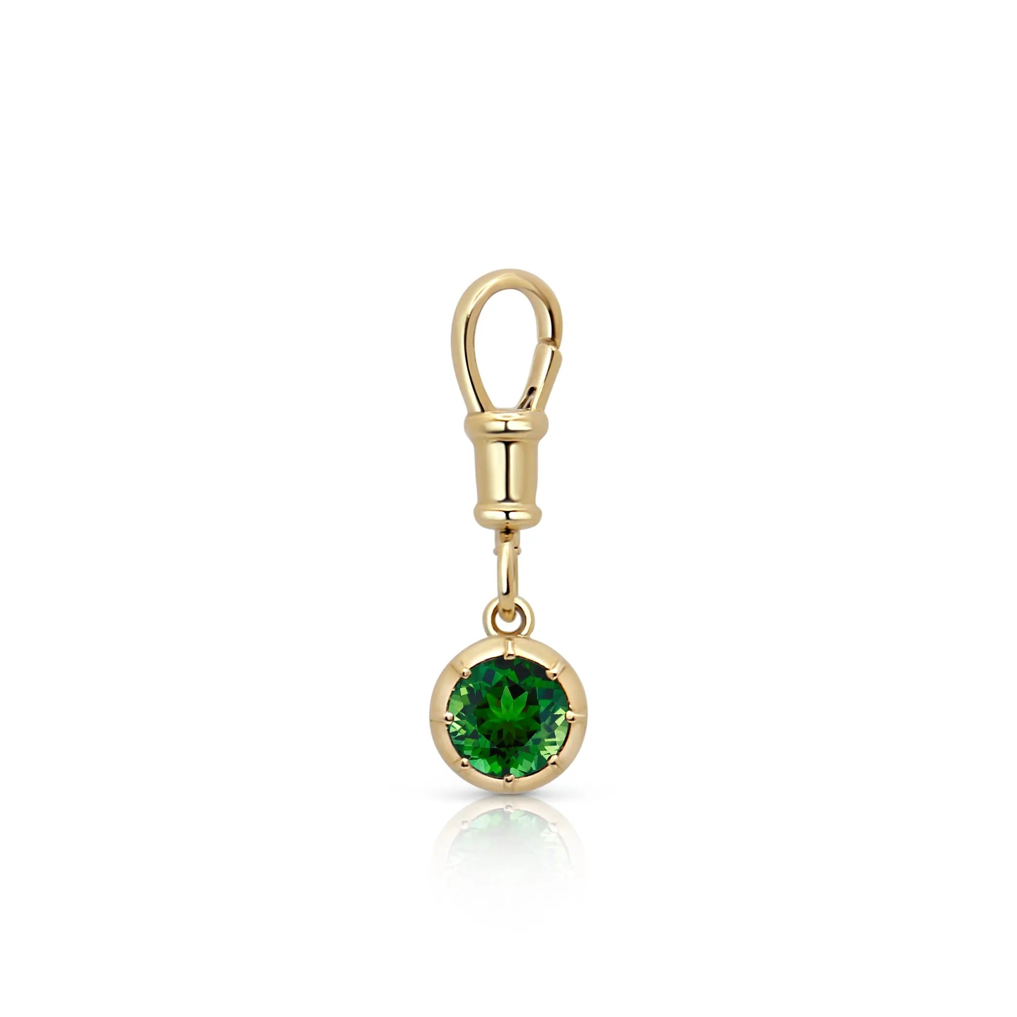 Pingente Redondo de Turmalina Verde-JJ Diamond